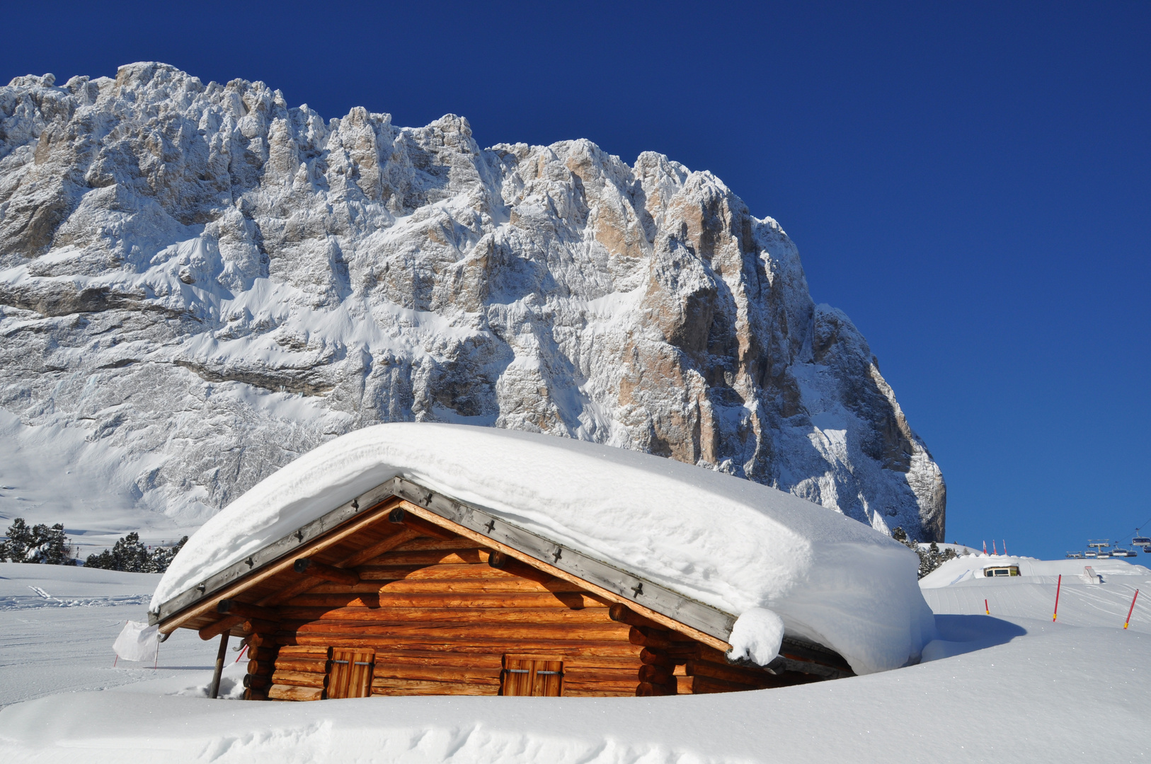 Was für ein schöner Tag heute, die Sonne scheint und der Schnee glitzert!