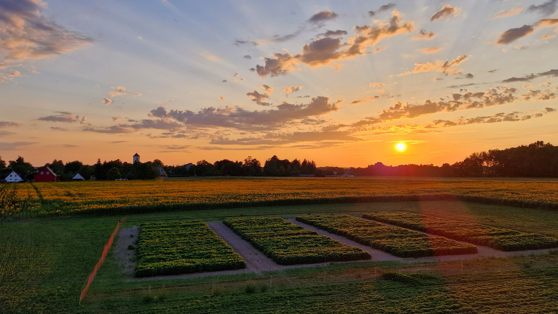 Was für ein Sonnenuntergang in meinem Heimatdorf!