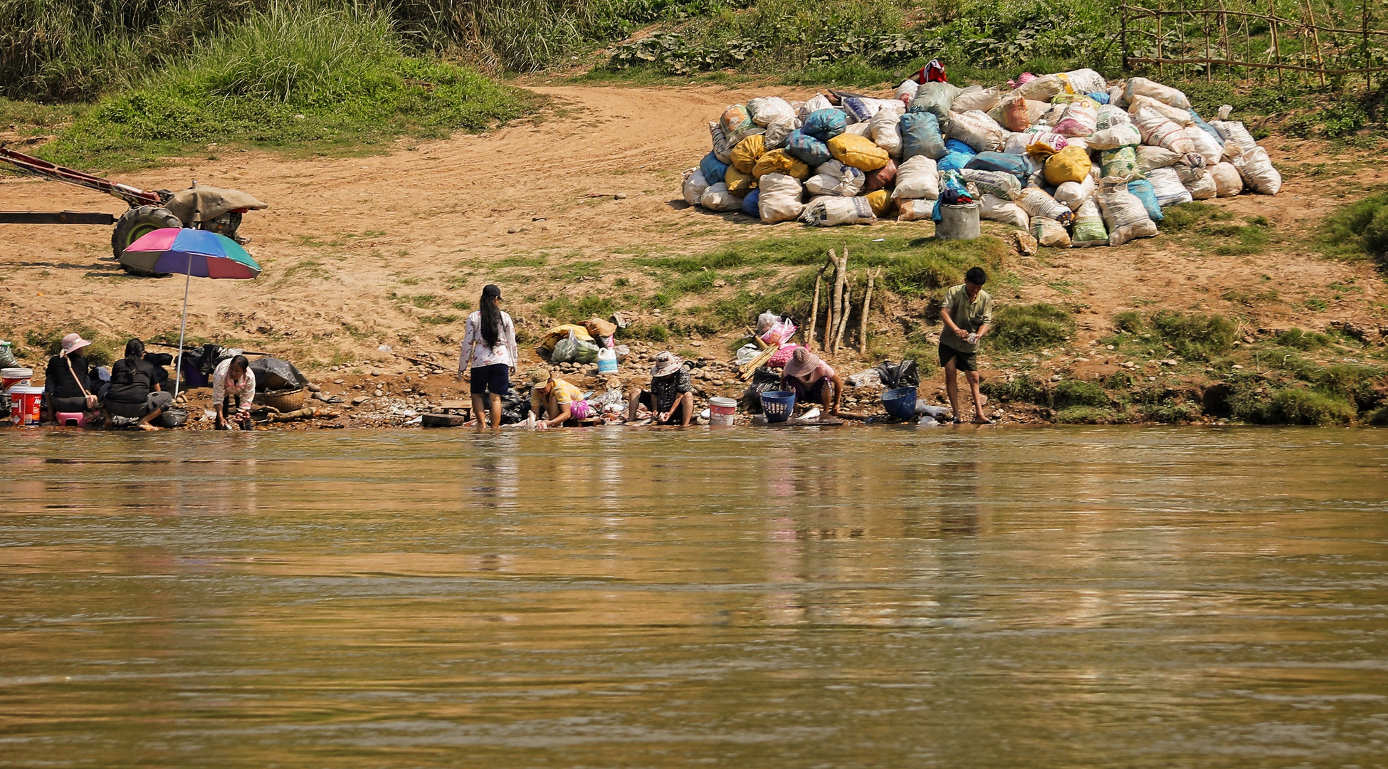 Waschtag am Mekong