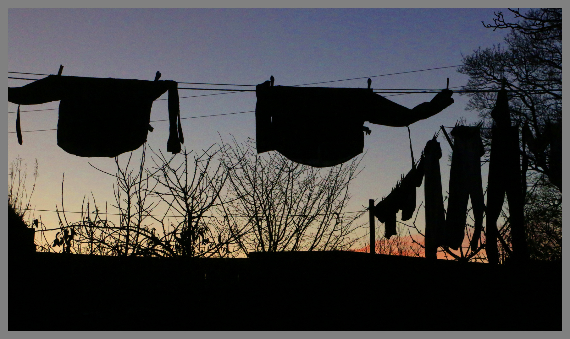 washing line newtown near lilburn evening