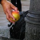 "washing the pear "