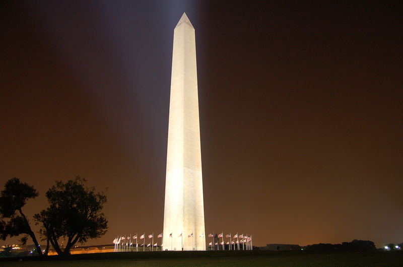 Washington Memorial at night