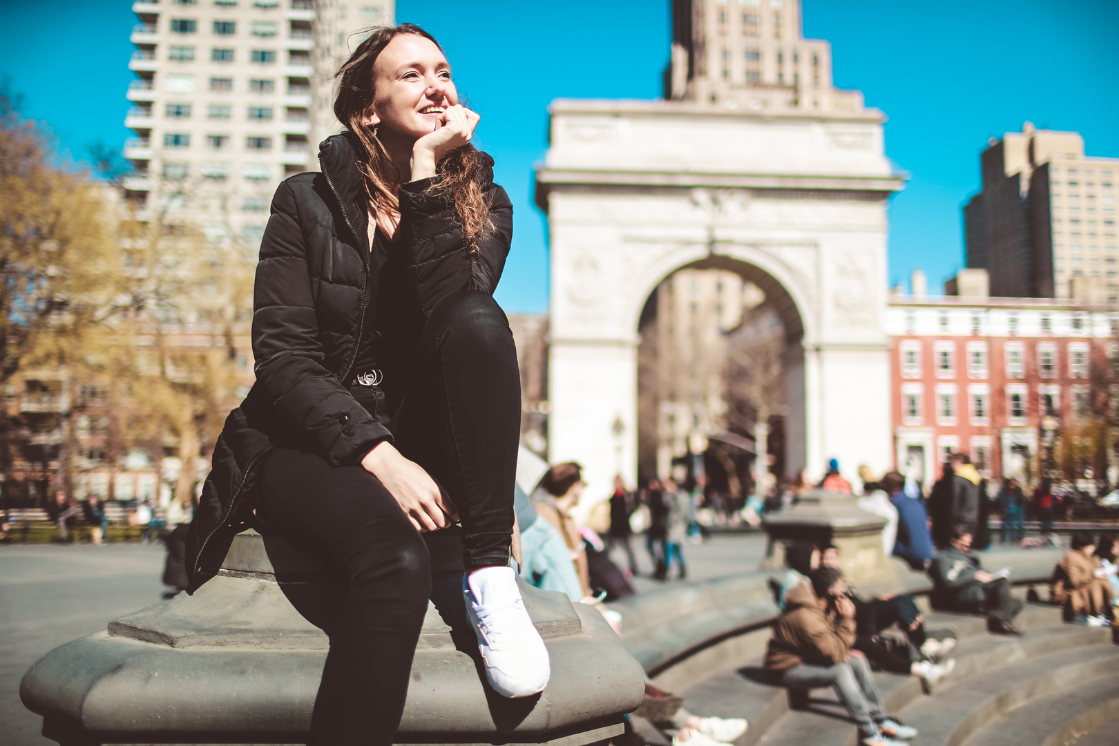 Washington Square Park, New York, USA with Lisa