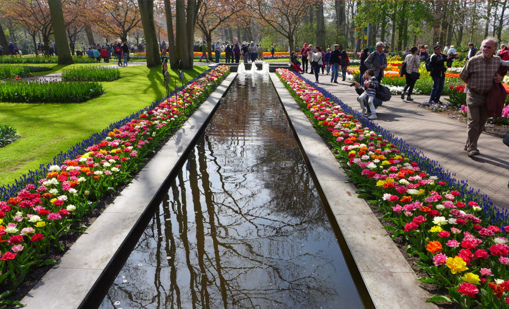 Wasserbecken im Keukenhof