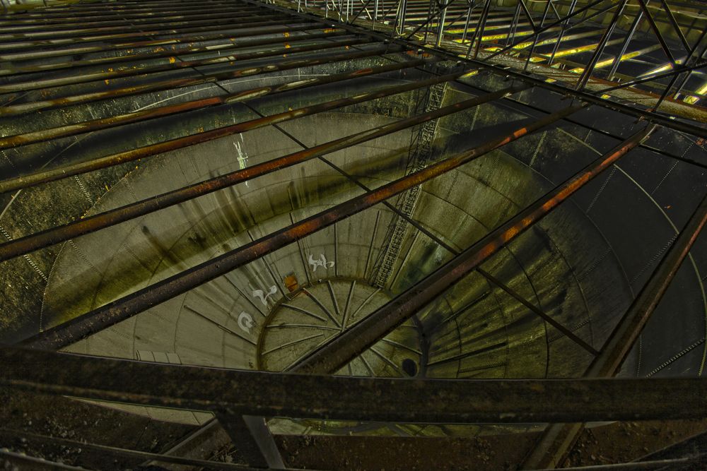 Wasserbehälter im Wasserturm Hannover Ansicht von oben