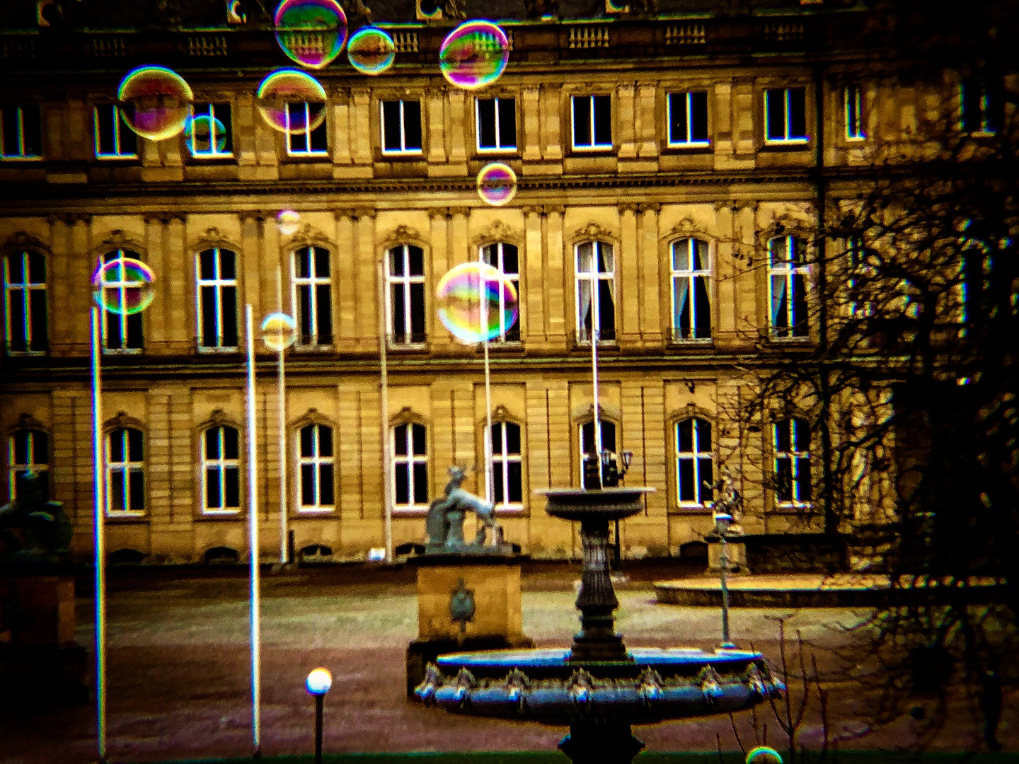 Wasserblasen in der Stadt