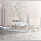 Wasserbunkerschiff Haderleben im Nebel