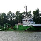 Wassereinspritzbagger  DHAMRA  auf dem Nord-Ostsee-Kanal