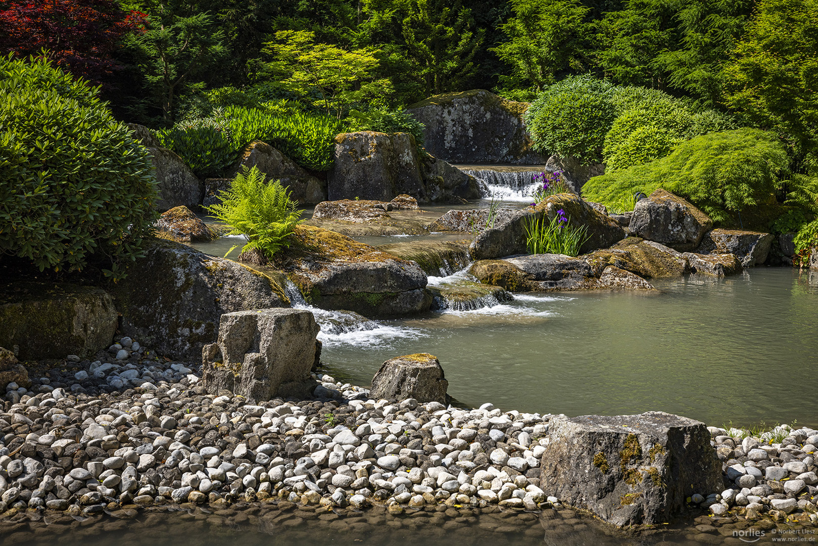 Wasserfälle im Garten