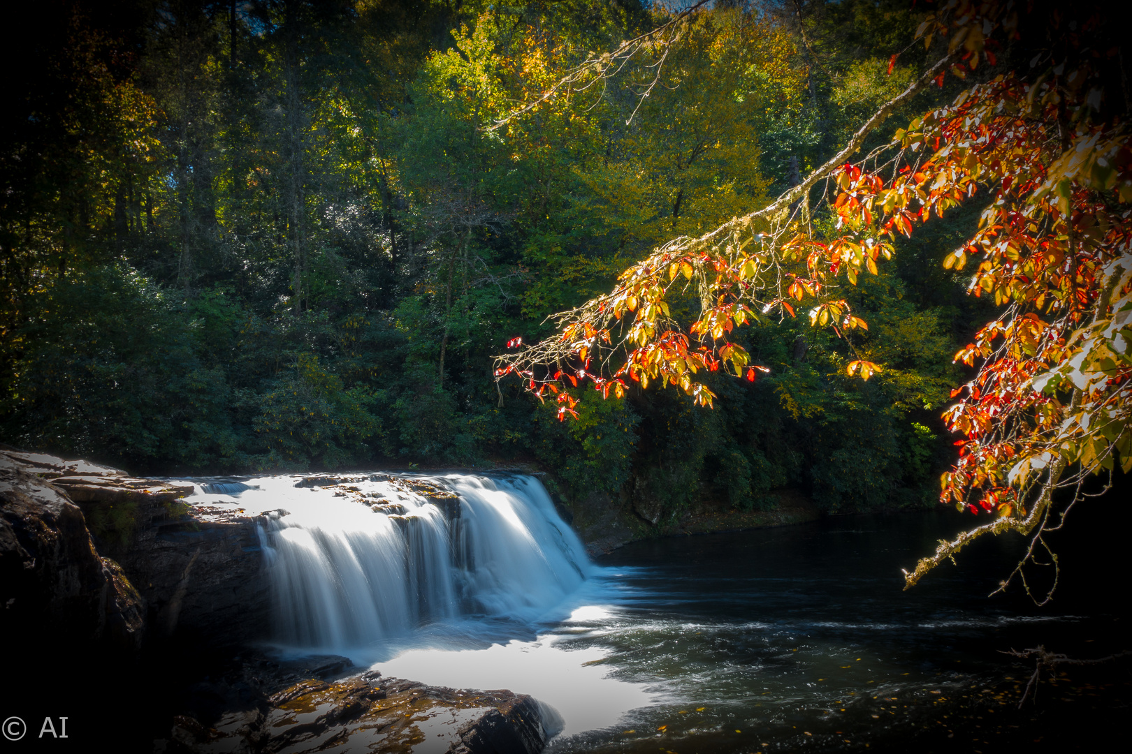 Wasserfälle im Herbst in den Smoky Mountains