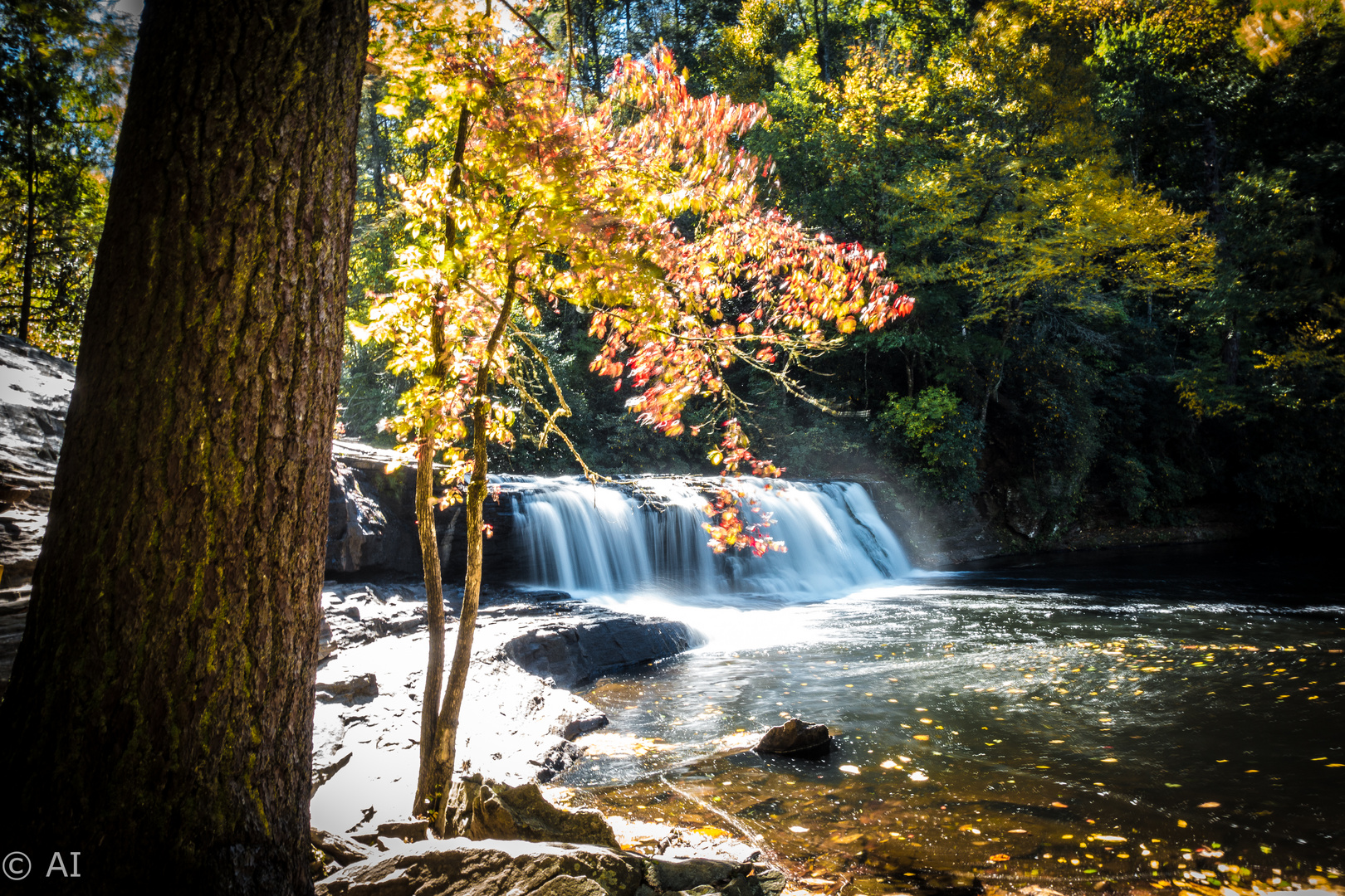 Wasserfälle im Herbst in den Smoky Mountains