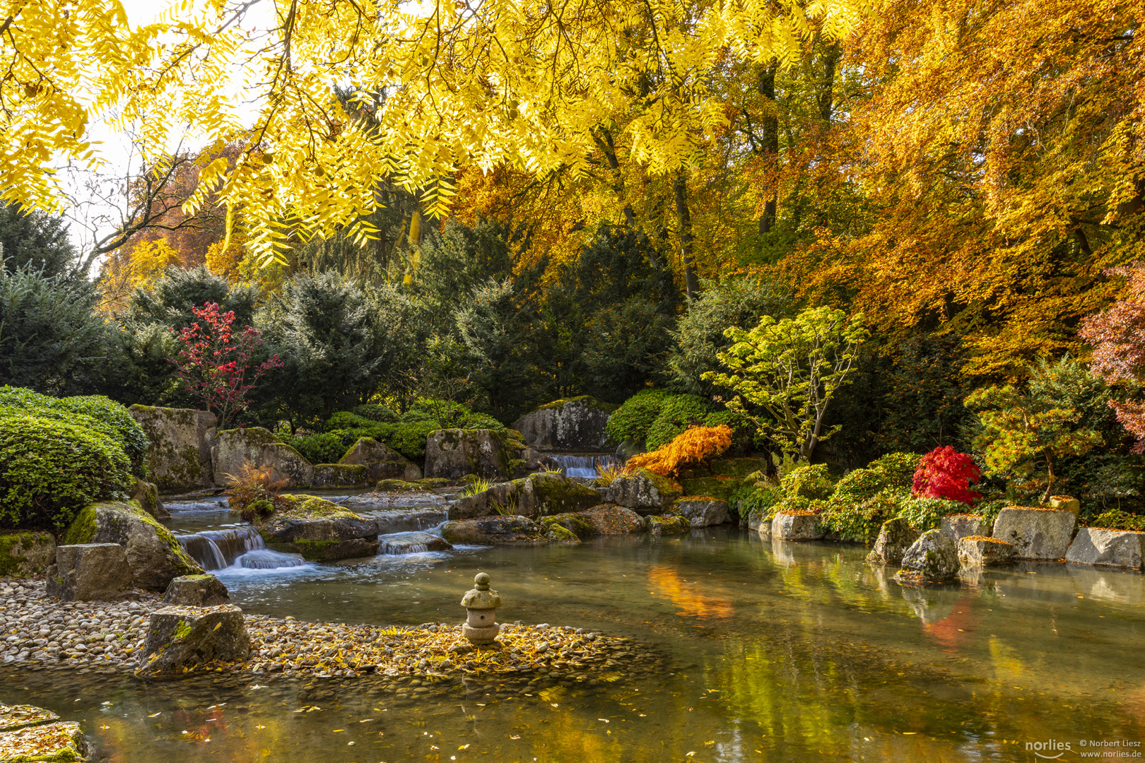 Wasserfälle im Japangarten