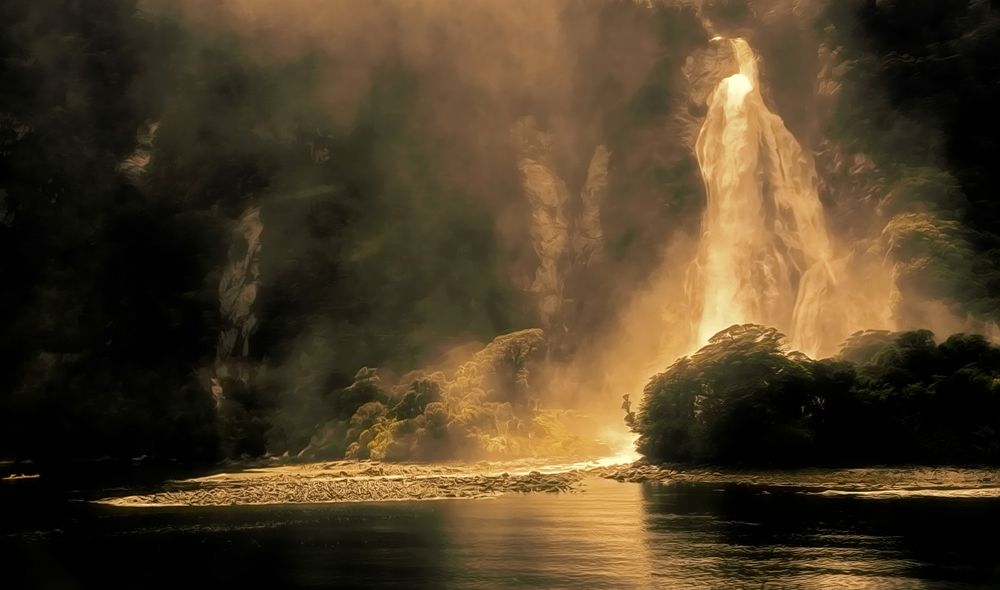 Wasserfall am Milford Sound