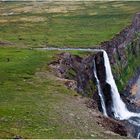 Wasserfall des Drífandi, Hornstrandir, Island.