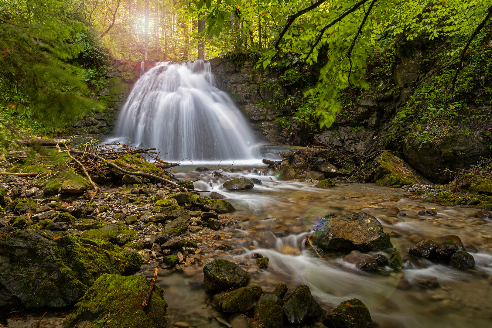 Wasserfall im Gaisalpbach bei Reichenberg, Allgäu