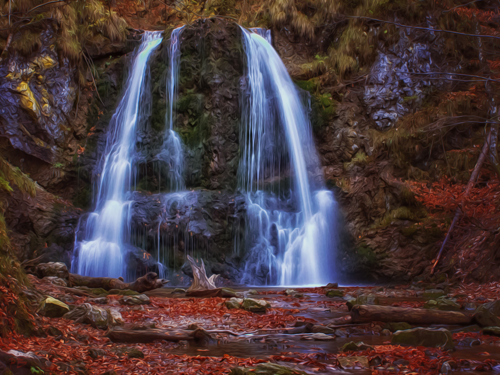 Wasserfall im Herbst