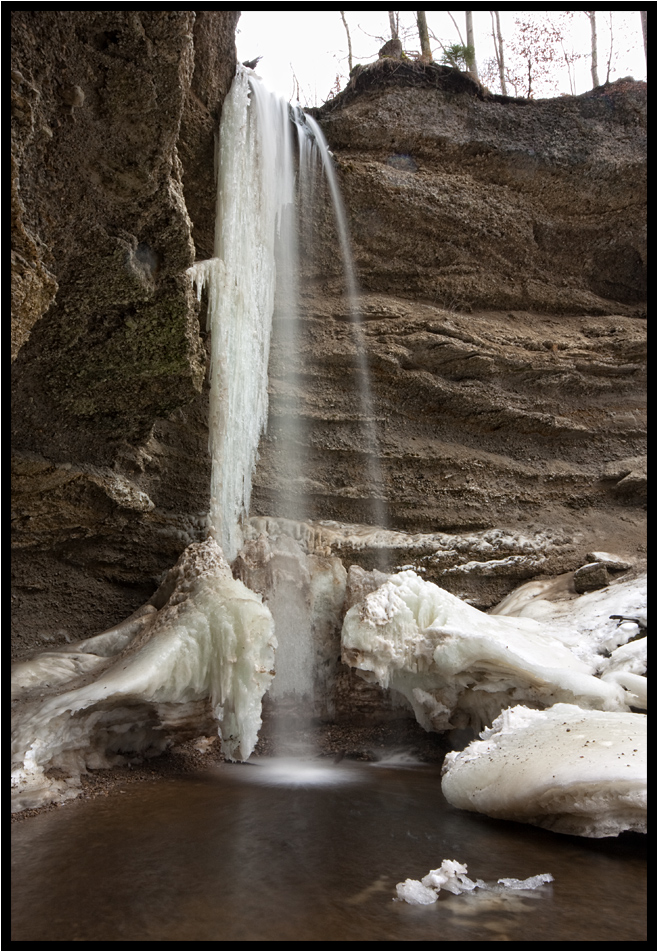 Wasserfall in der Eiswelt am Ende der Schlucht von P..........