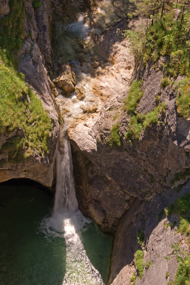 Wasserfall in der Pöllatschlucht - von oben