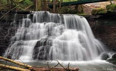 Wasserfall mit Treibgut