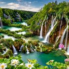 Wasserfall Romantik  im Nationalpark Plitvicer Seen (KI)