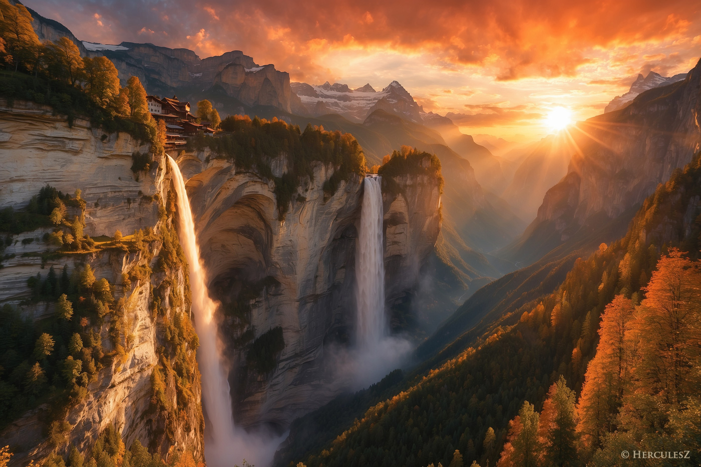 Wasserfall Sunset