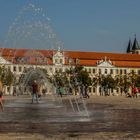 Wasserfontäne am Magdeburger Domplatz