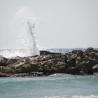 Wasserfontäne an Strand von Netanja