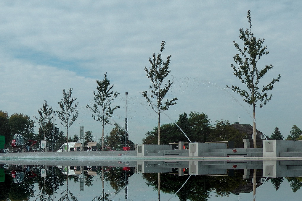 Wasserfontänen am Gelderner Niersforum