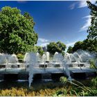 Wasserfontänen im Park von Blanten und Blomen