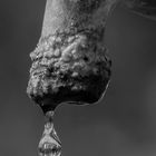 Wasserhahn mit Tropfen im Freien