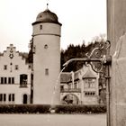 Wasserhahn vor dem Schloß Mespelbrunn