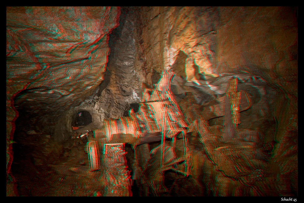 Wasserhaltung in  3D Anaglyph.