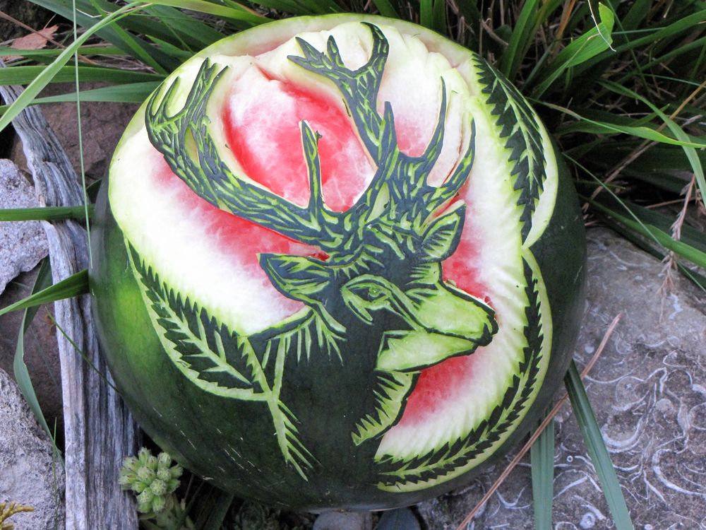 Wassermelone Geschnitzt Foto &amp; Bild | stillleben, food-fotografie, obst ...