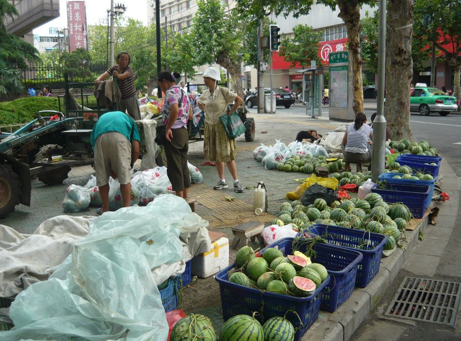 Wassermelonen an allen Straßenecken von Hefei