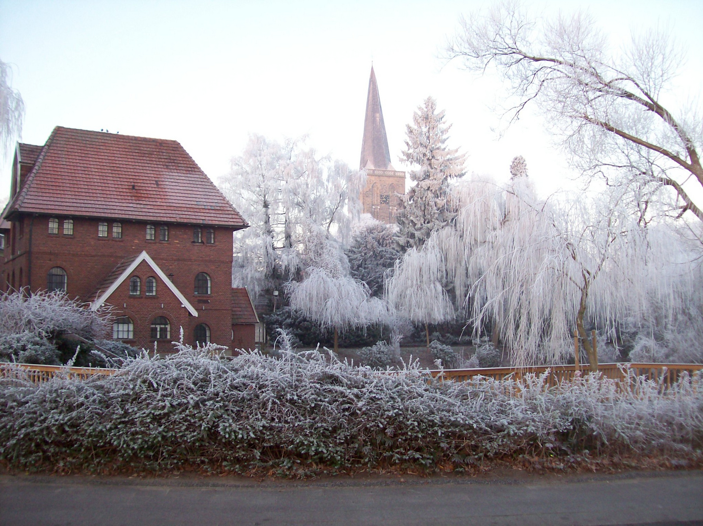 Wassermühle an der Vechte im Winter