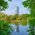 Wasserpark mit Blick auf Floridotower.