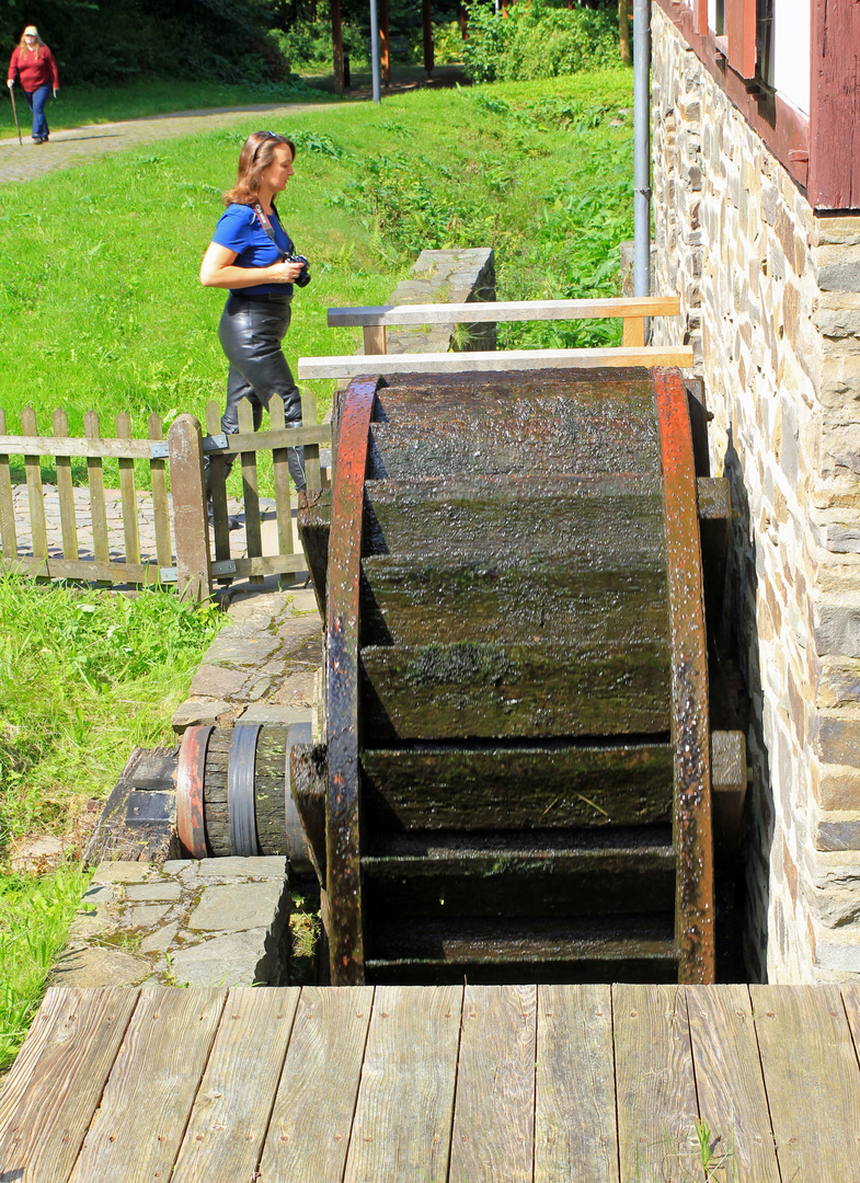 Wasserrad der Lohmühle im Freilichtmuseum Hagen (Blick auf die Wasserschaufeln)