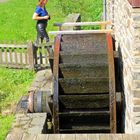 Wasserrad der Lohmühle im Freilichtmuseum Hagen (Blick auf die Wasserschaufeln)