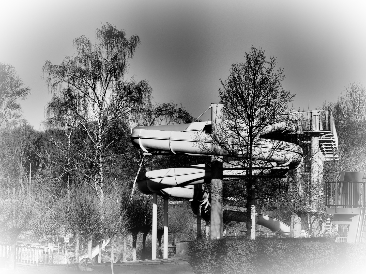 Wasserrutsche im Ruhemodus