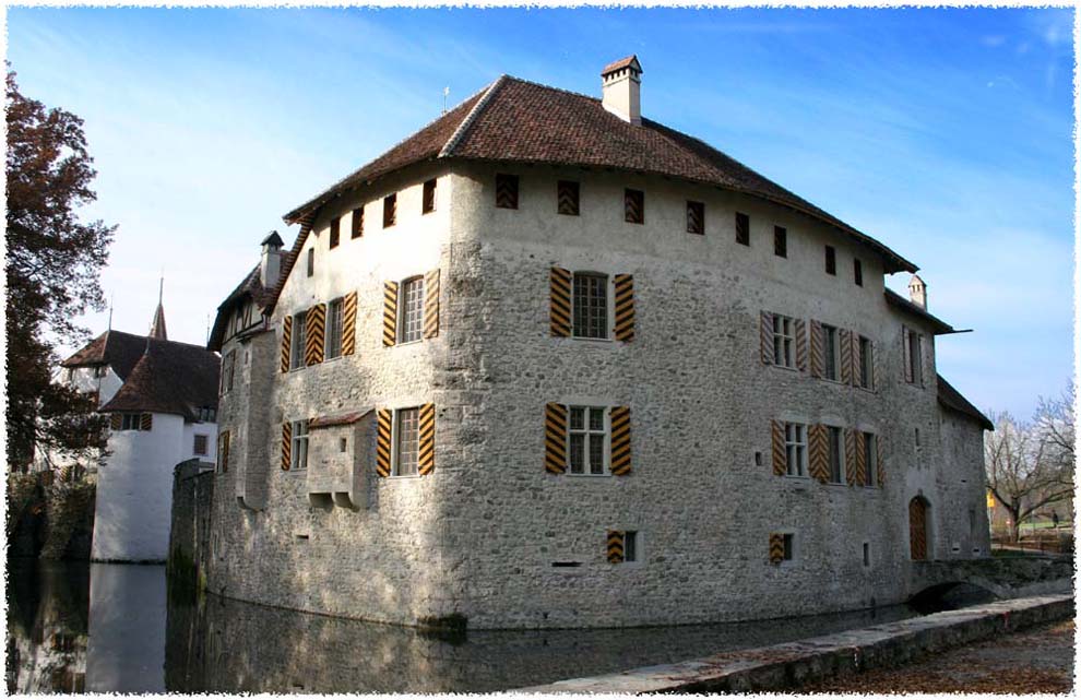 Wasserschloss Hallwil an einem Wintertag