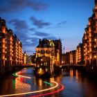 Wasserschloss Hamburg bei Nacht - Ampel Edition