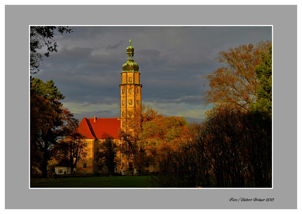 Wasserschloss Reinharz in der Abendsonne