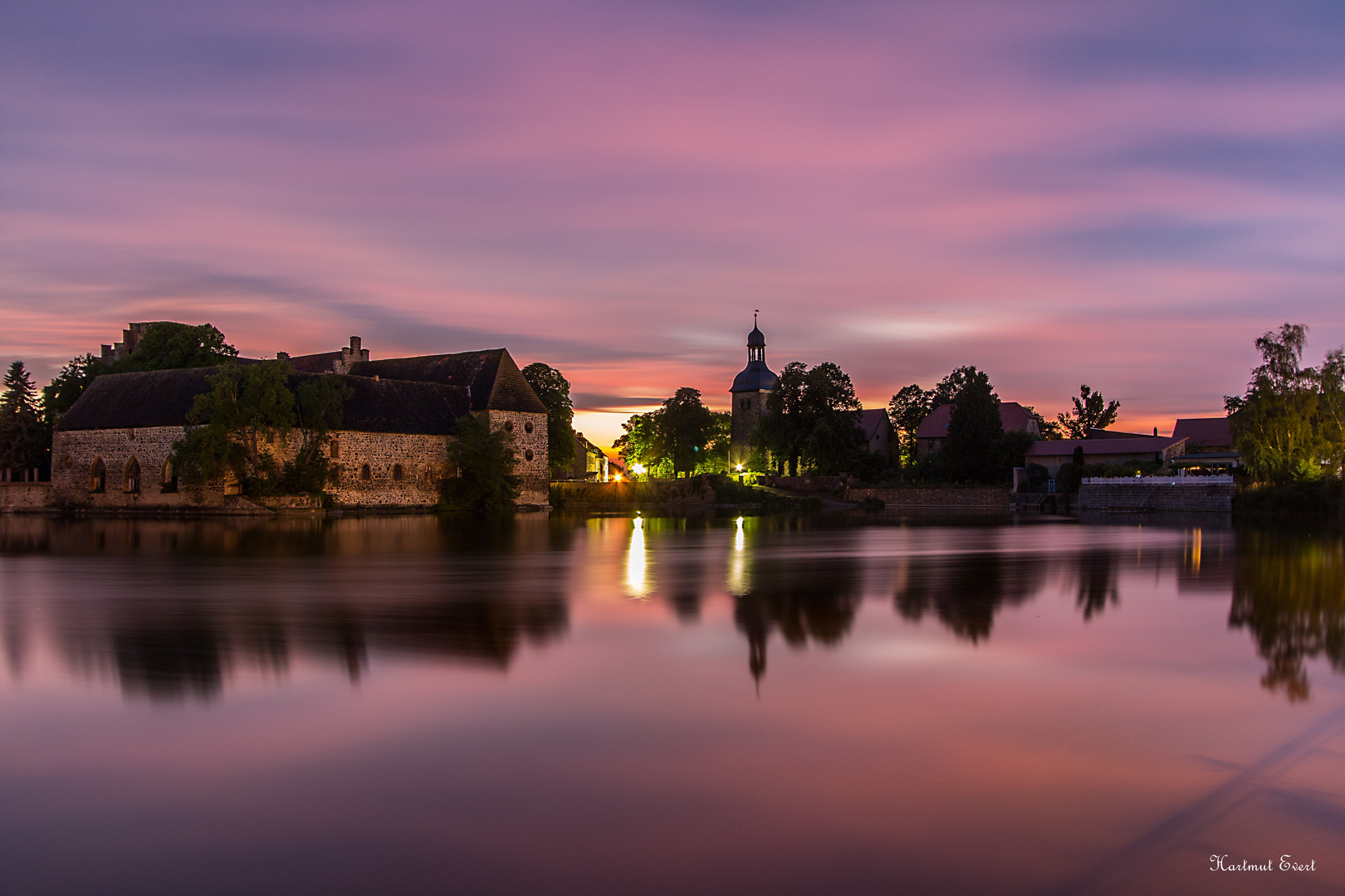 Wasserschloss und Patronarskirche von Flechtingen