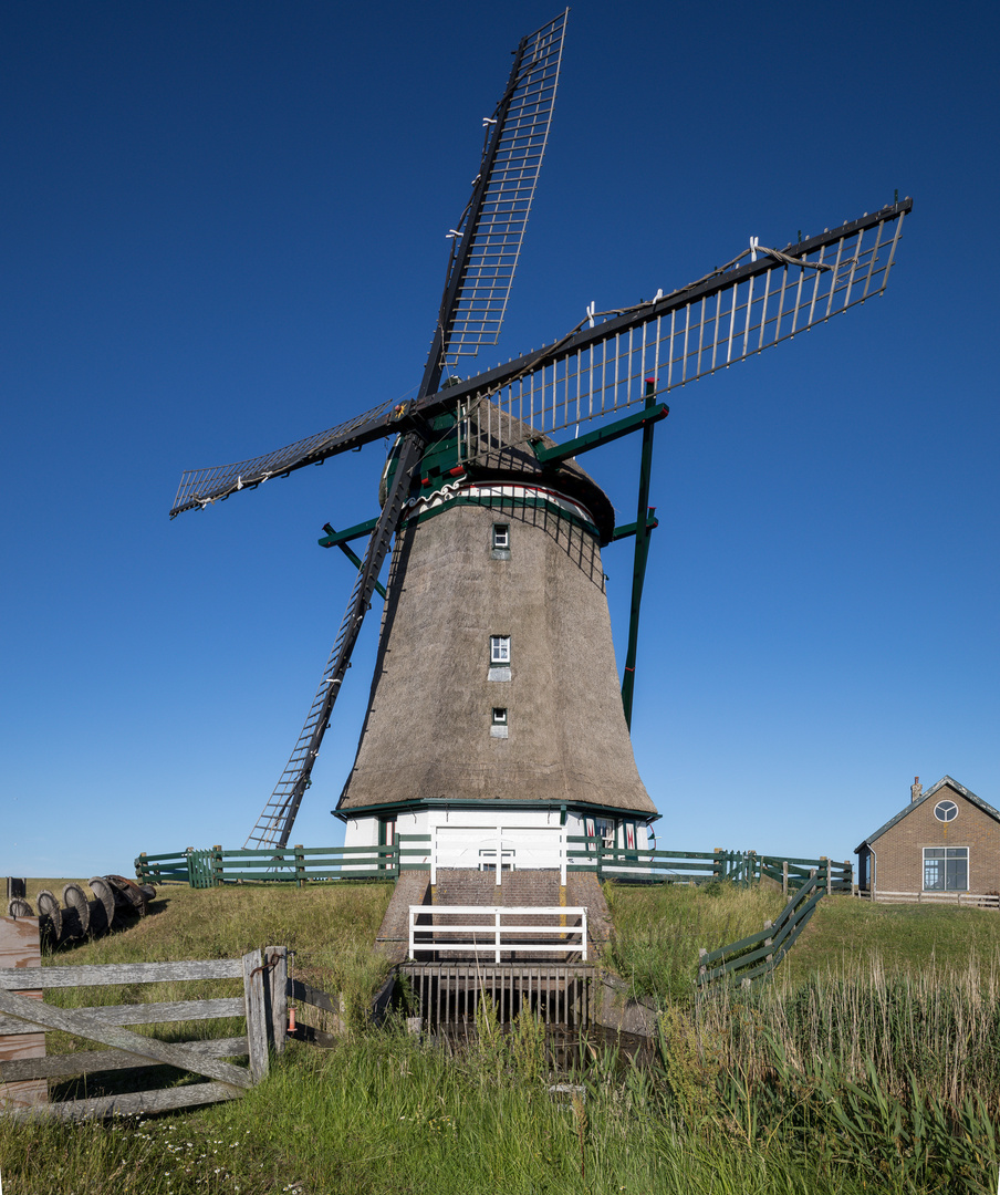 Wasserschöpfmühle bei De Cocksdorp, Texel, Niederlande