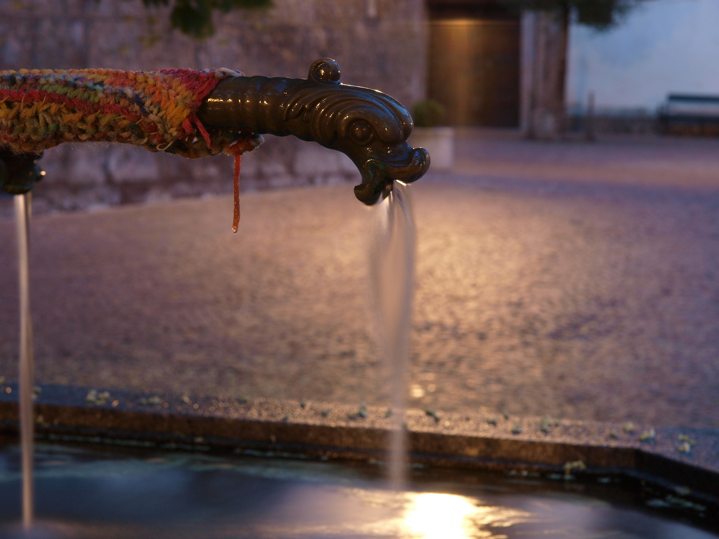 Wasserspeier bei Nacht