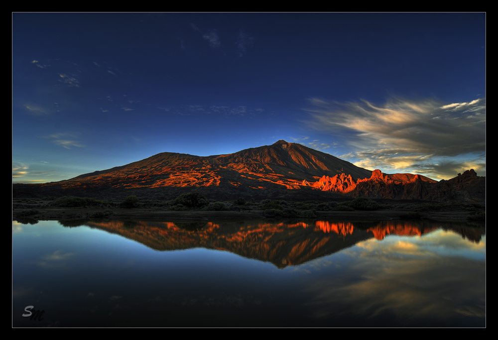 Wasserspiegelung am Pico del Teide