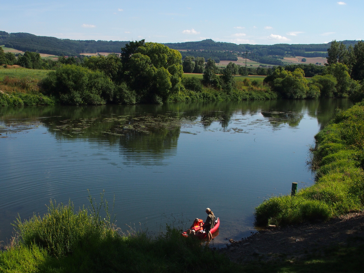 Wasserspiegelung in der Mainaue