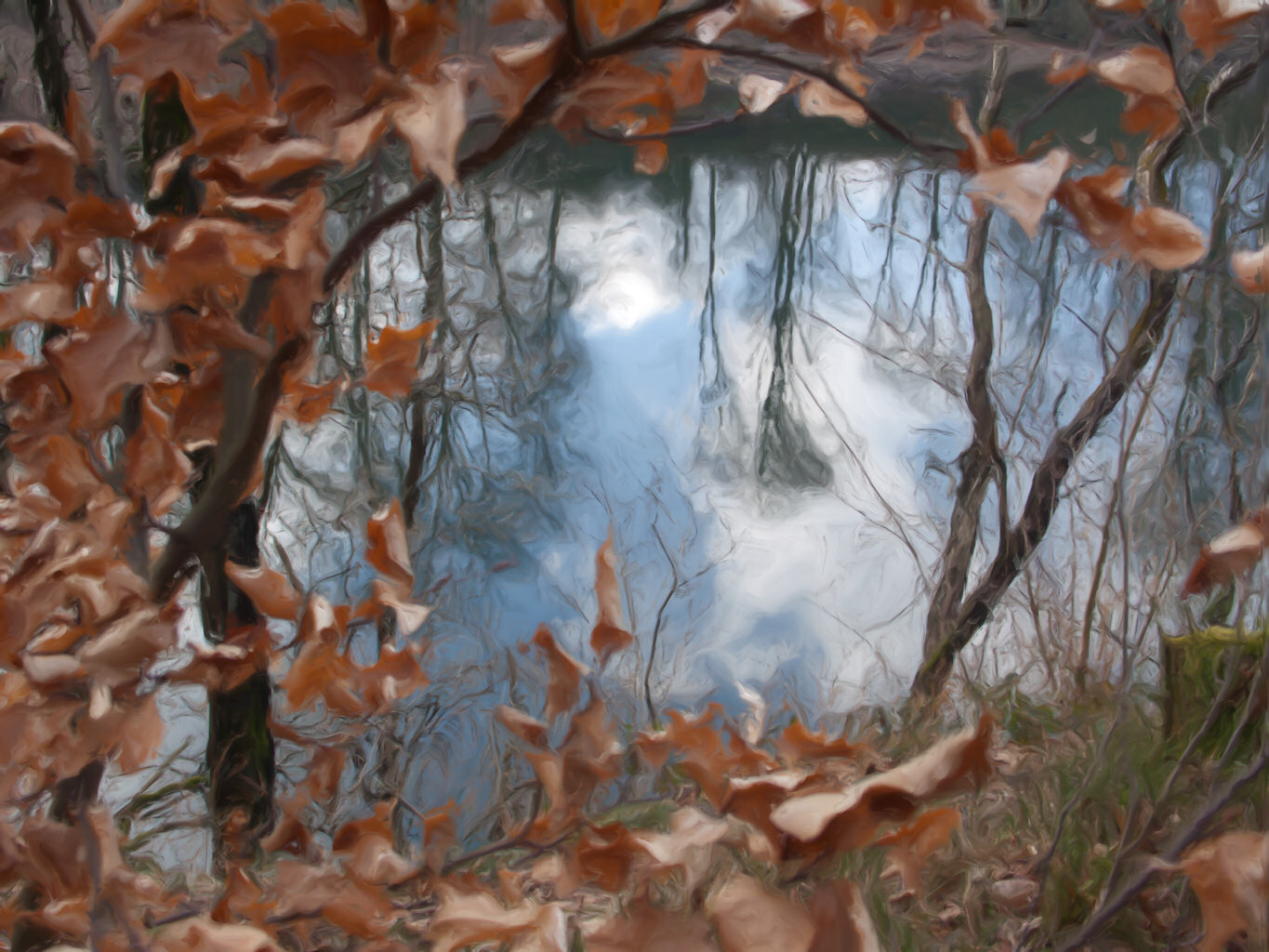 Wasserspiegelungen als Gemälde