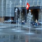 Wasserspiel auf dem Bundesplatz in Bern / CH