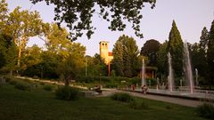 Wasserspiel mit Turm